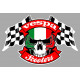 VESPA Scooters Skull / Flags Sticker vinyle laminé