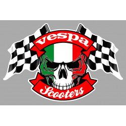 VESPA  Skull / Flags Sticker