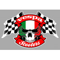 VESPA  Scooters Skull / Flags laminated decal