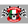 VESPA Scooters Skull / Flags Sticker vinyle laminé