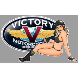 VICTORY  PIN UP left Sticker