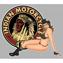 INDIAN  PIN UP gauche Sticker