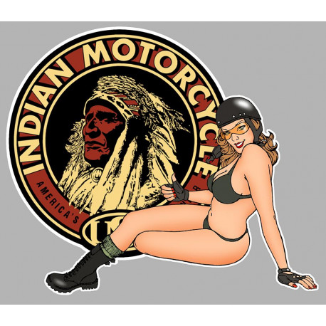 INDIAN  PIN UP gauche Sticker