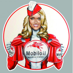 MOBILOIL PIN UP  Sticker