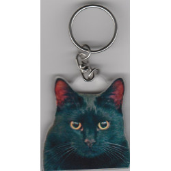 BLACK CAT Yellow eyes Key Fobs