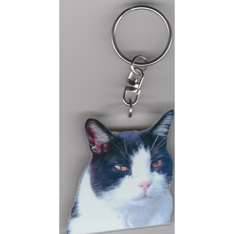 BLACK / WHITE CAT  eyes Key Fobs