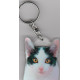 BLACK / WHITE CAT  eyes Key Fobs