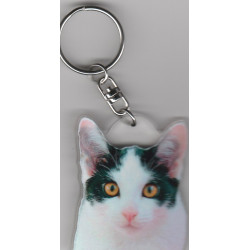 BLACK / WHITE CAT  eyes Key Fobs