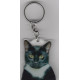 BLACK / WHITE CAT  eyes Key Fobs