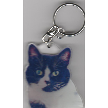 BLACK / WHITE CAT  eyes Key Fobs