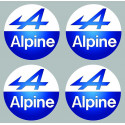 ALPINE   x 4  Stickers vinyle laminé